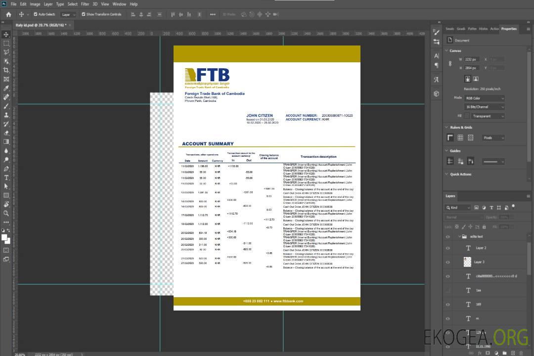 Banque du commerce extérieur du Cambodge template